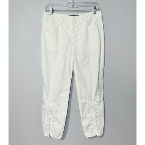 BALENCIAGA Women’s 6 US /36 EU Pants Crop White Y2K Leg Grommets Vintage Rare - Picture 6 of 16